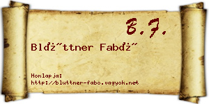 Blüttner Fabó névjegykártya